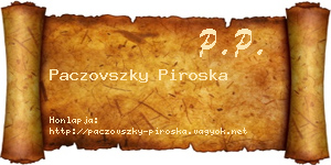 Paczovszky Piroska névjegykártya