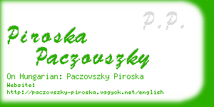piroska paczovszky business card